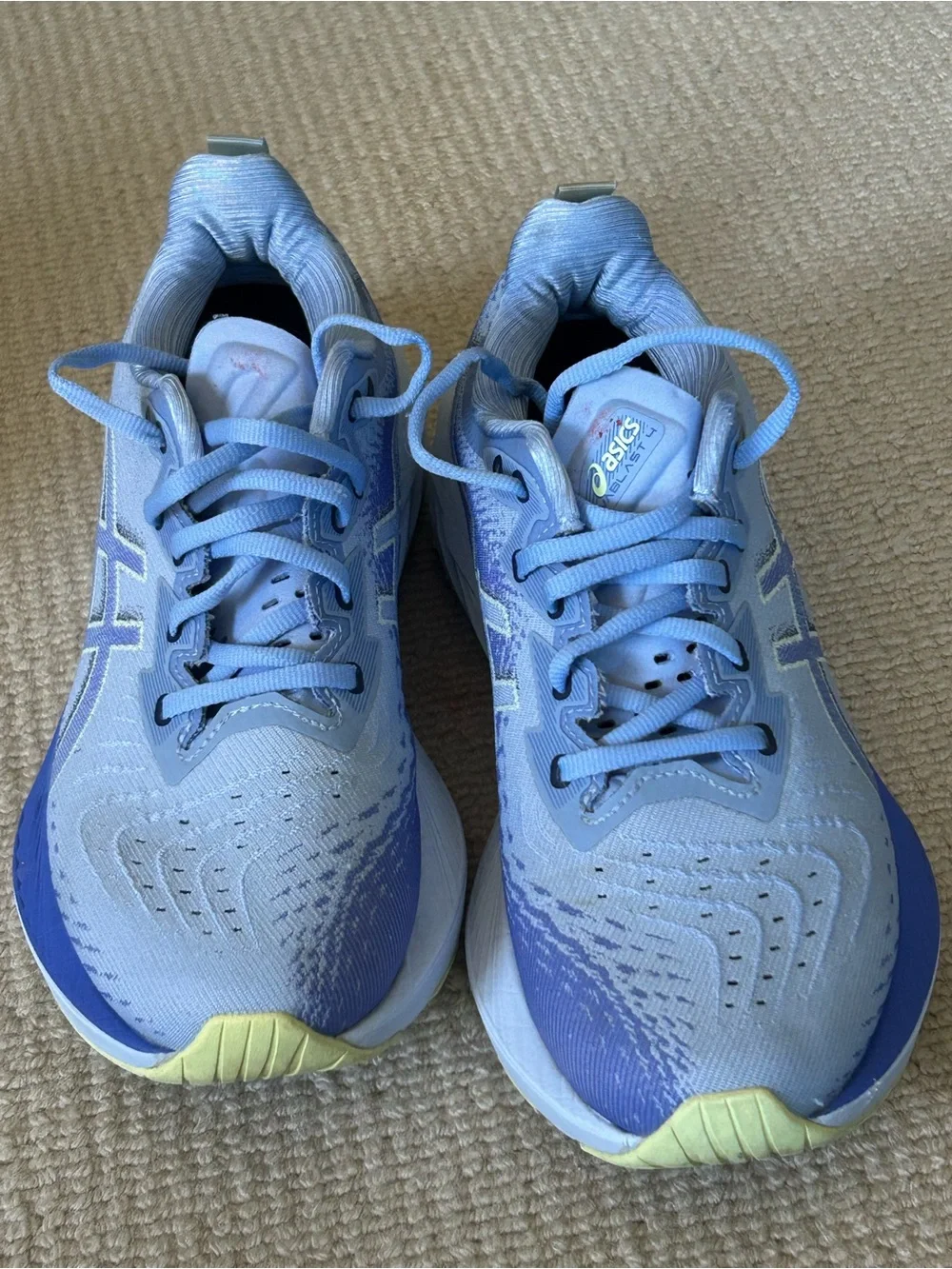 ASICS Women's Light Blue and Pale Yellow Running Shoes